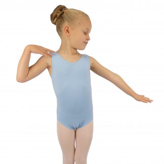 Sleeveless Leotard - Flat Front - Cotton - White, Blue and Navy